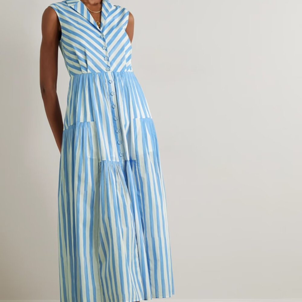 Saloni "Arya" Striped Cotton Dress Size 14 US - small fit